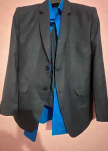 Men's Navy Suit with Blue Shirt