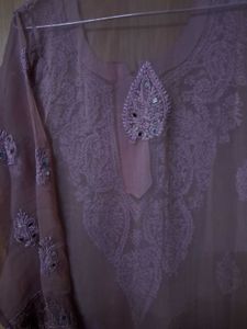 OMBRE PINK CHIKANKARI KURTI