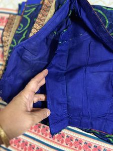 Blue Crepe Saree