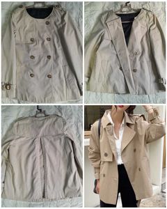 Classic Short Double-Breasted Trench Coat