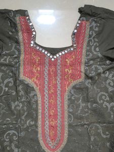 Grey Embroidered Kurta Set