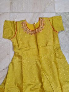 Elegant Mustard Anarkali Kurta with Dupatta