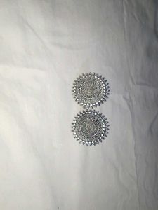 Silver Mandala Drop Earrings