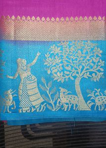 Pink &amp; Blue Saree