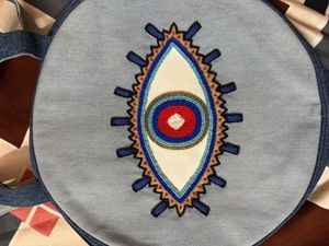 Denim Evil Eye Bag