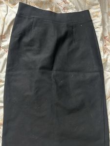 Black Pencil Skirt With A Slit