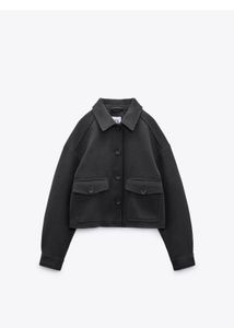 Zara Soft Jacket In Bottle Green