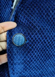 Navy Blue Velvet Blazer