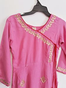 Pink Gotta Patti Work Kurta 🎀