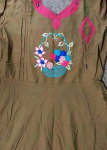 Mahendi Green Rajwadi One piece kurti