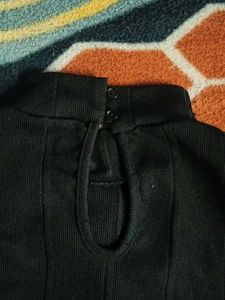 Black Striped Cropped Top
