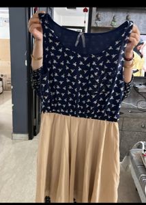 Blue And Beige Dress 🩵🩷