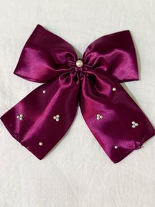 Burgundy Bow Hair Clip (each price)