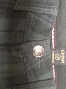 Green Check Straighfit Trouser
