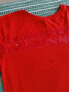 orange Sequin T-Shirt