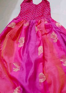 Banarsi Pink Gown Or Anarkali Kurti
