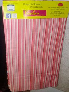 Cotton Branded Suit Set With Kamez And Dupatta