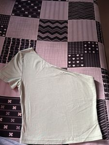 Sage Green One-Shoulder Tee