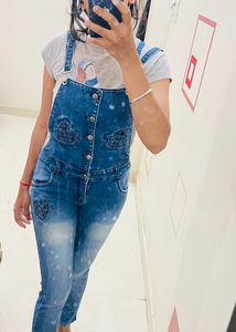 Dark Blue Heart Design Dungaree