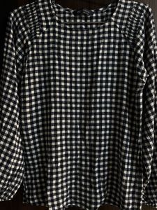 Gingham Check Long Sleeve Top