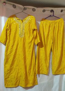 Golden Suit Set For Haldi Function 💫