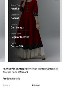 Women’s Red Anarkali Kurta