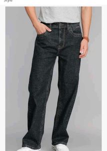 ROOKIES Dark Blue Mid-Rise Loose Fit Jeans
