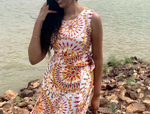 Cream A-Line dress