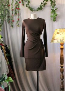 Brown Cutout Mini Dress