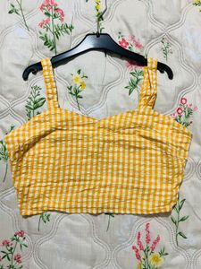 Yellow Gingham Crop Top