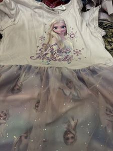 Set Of 2 Girls&#39; White And Pink Elsa Floral Dress