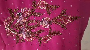 Pink New Saree With Blouse