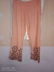 Peach Cord Set With Embroidery