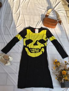 Skull Print Knit Dress