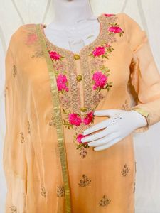 Peach Embroidered Salwar Kameez
