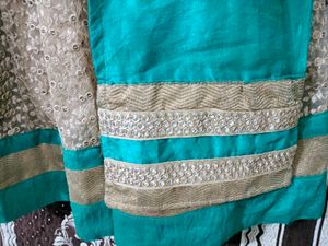 Beautiful Peacock Green Ethnic Dress With Dupatta