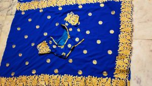 Blue Embroidered Saree