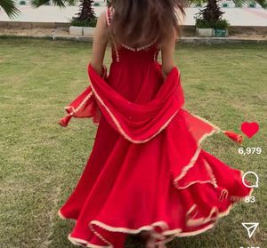 Elegant Red Anarkali Dress