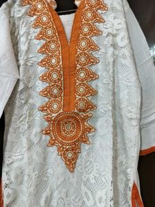Beautiful White Cotton Kurti