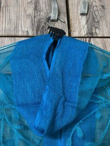 Blue Embroidered Dupatta