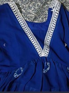Blue Suit With Patterns Tie And Dye