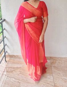 Saree With Stitched Blouse New