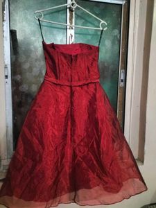 Pintrest Red Strapless Dress