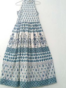 ✨Anouk Off White&amp;Navy Blue A-Line Midi Dress ₹549