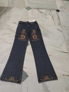 new embroidery bootcut jeans