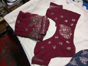 Embroidered sequence used saree