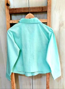 Light Green Embroidery Work Shirt Size-36