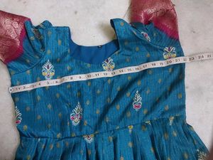 New Stitched  Teal Paisley Embroidered Dress