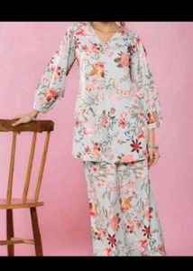 Floral V-Neck Long Sleeve Top
