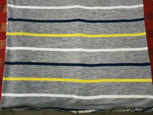 Striped Tee - Gray, White, Navy, Yellow T-shirt